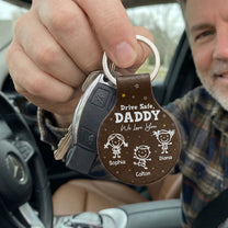 Drive-Safe,-Daddy-Mommy-Papa-Grandma-We-Love-You-Doodle-Kids-Personalized-Keychain-3