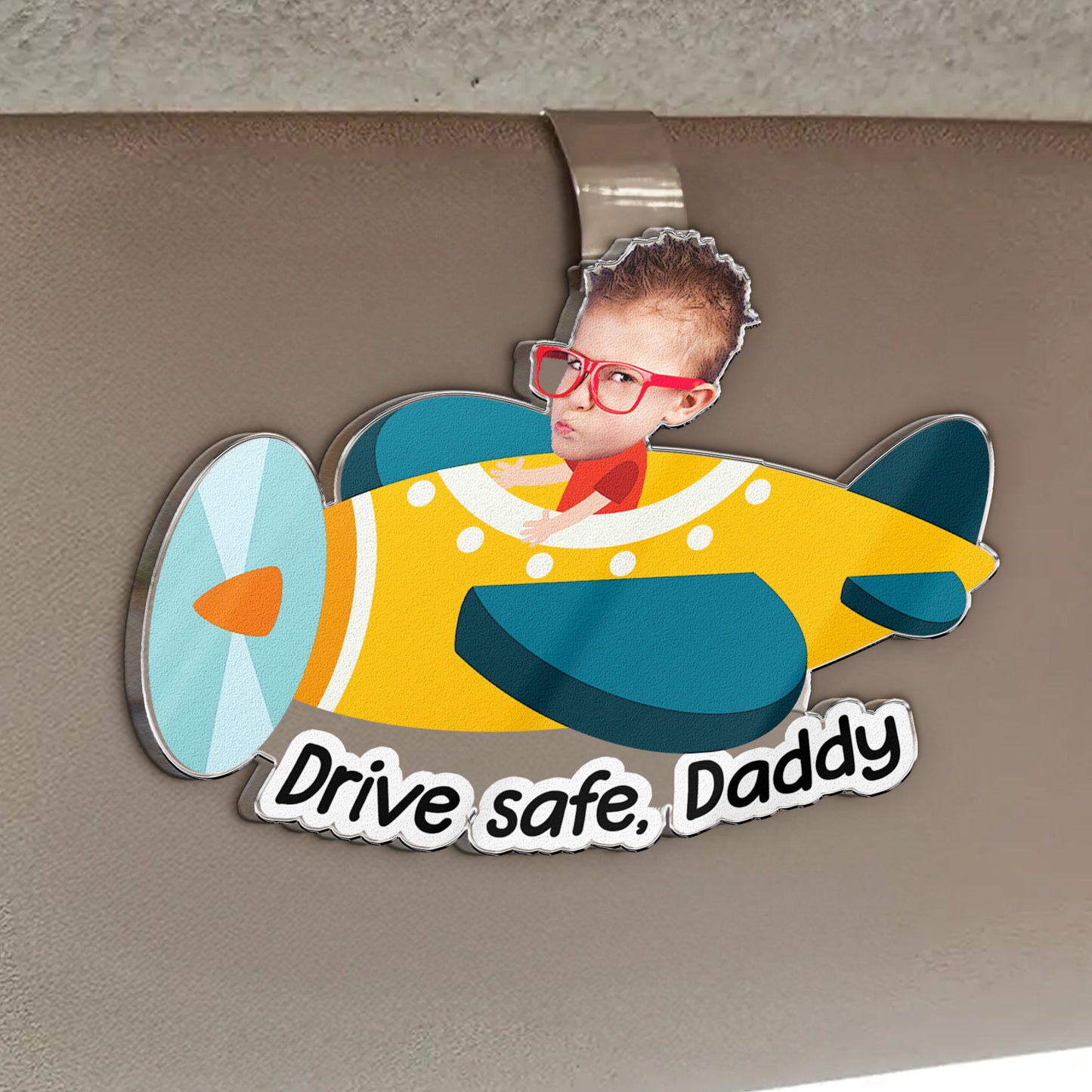 Drive-Safe,-Daddy,-Papa,-Mommy,-Grandma-Custom-Kids'-Face-Personalized-Car-Visor-Clip-4