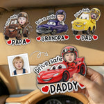 Drive-Safe,-Daddy,-Papa,-Mommy,-Grandma-Custom-Kids'-Face-Racing-Cars-Personalized-Car-Visor-Clip-1