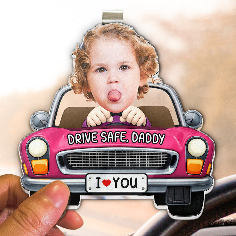 Drive-Safe,-Daddy,-Papa,-Mommy,-Uncle-Upload-Cute-Kid's-Photo-Personalized-Acrylic-Photo-Visor-Clip-4