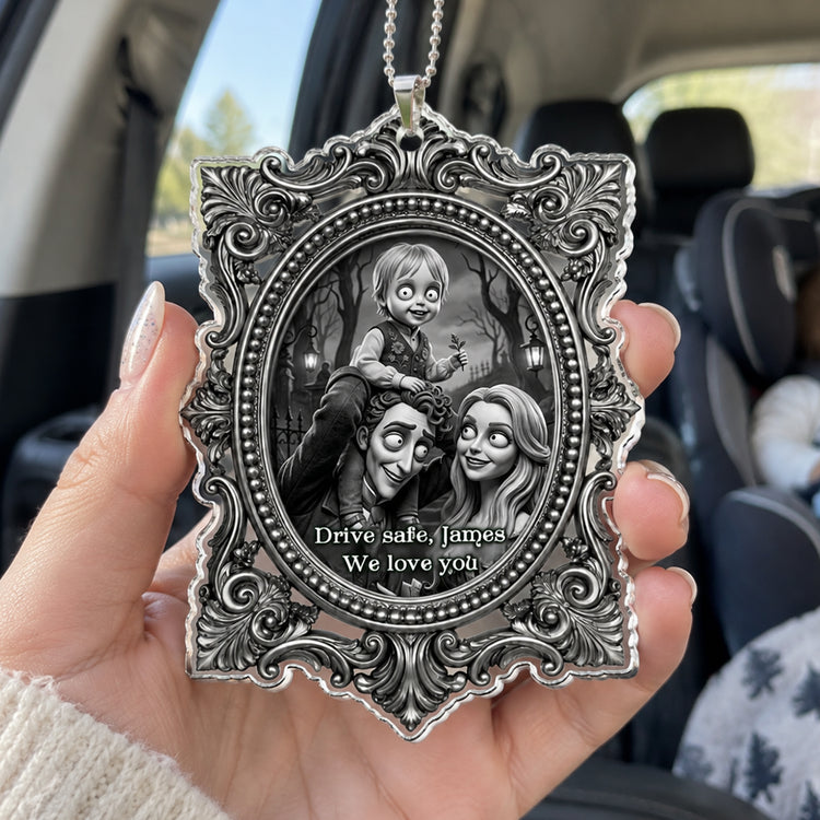 Drive-Safe-Gothic-Style-Personalized-Rear-View-Mirror-Accessory