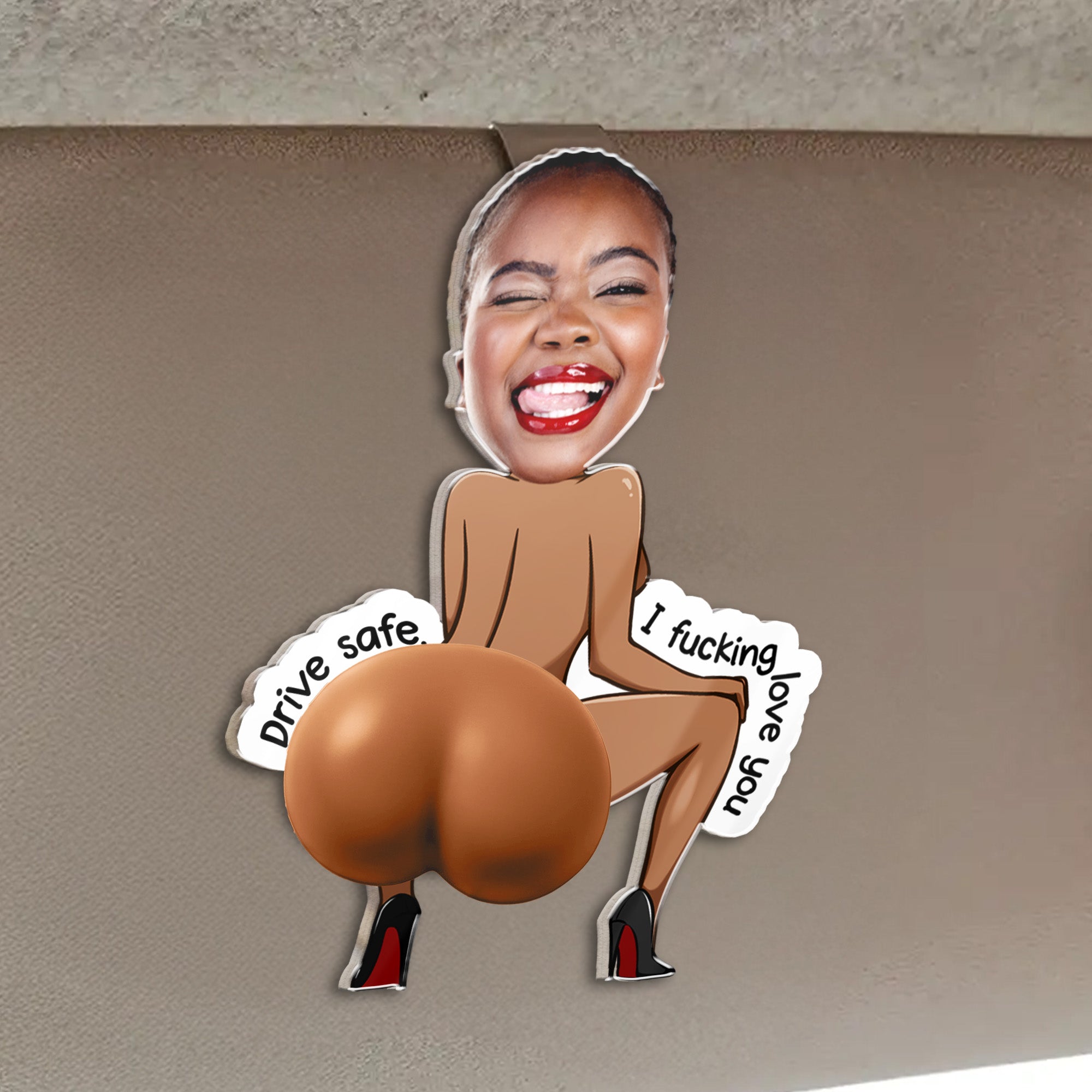 Drive-Safe,-Handsome-3D-Squishy-Custom-Funny-Face,-Naughty-Gifts-For-Him-Personalized-Car-Visor-Clip-4