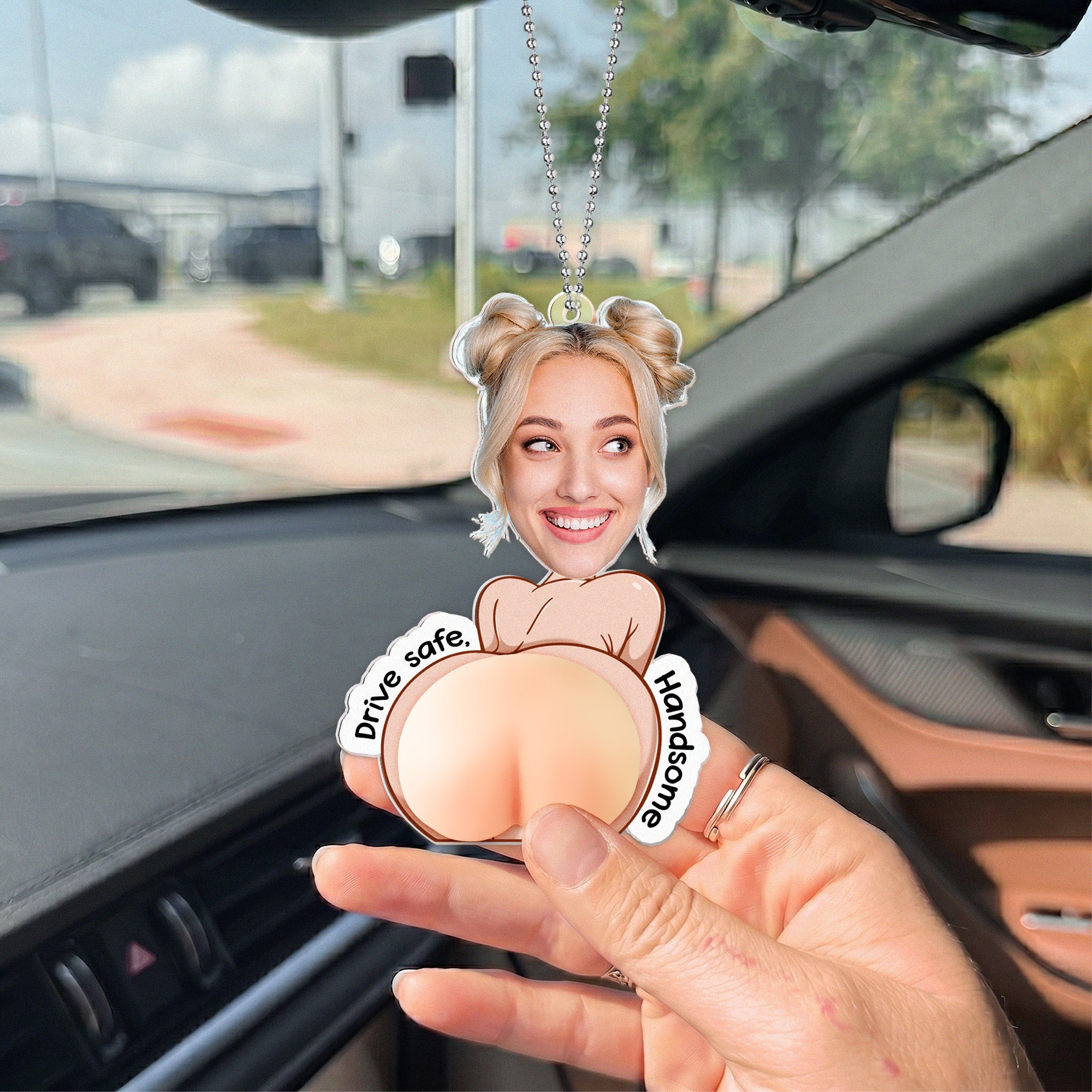 Drive-Safe,-Handsome-I-Love-You-3D-Squishy-Cute-&-Fun-Gifts-Personalized-Rear-View-Mirror-Accessory-2