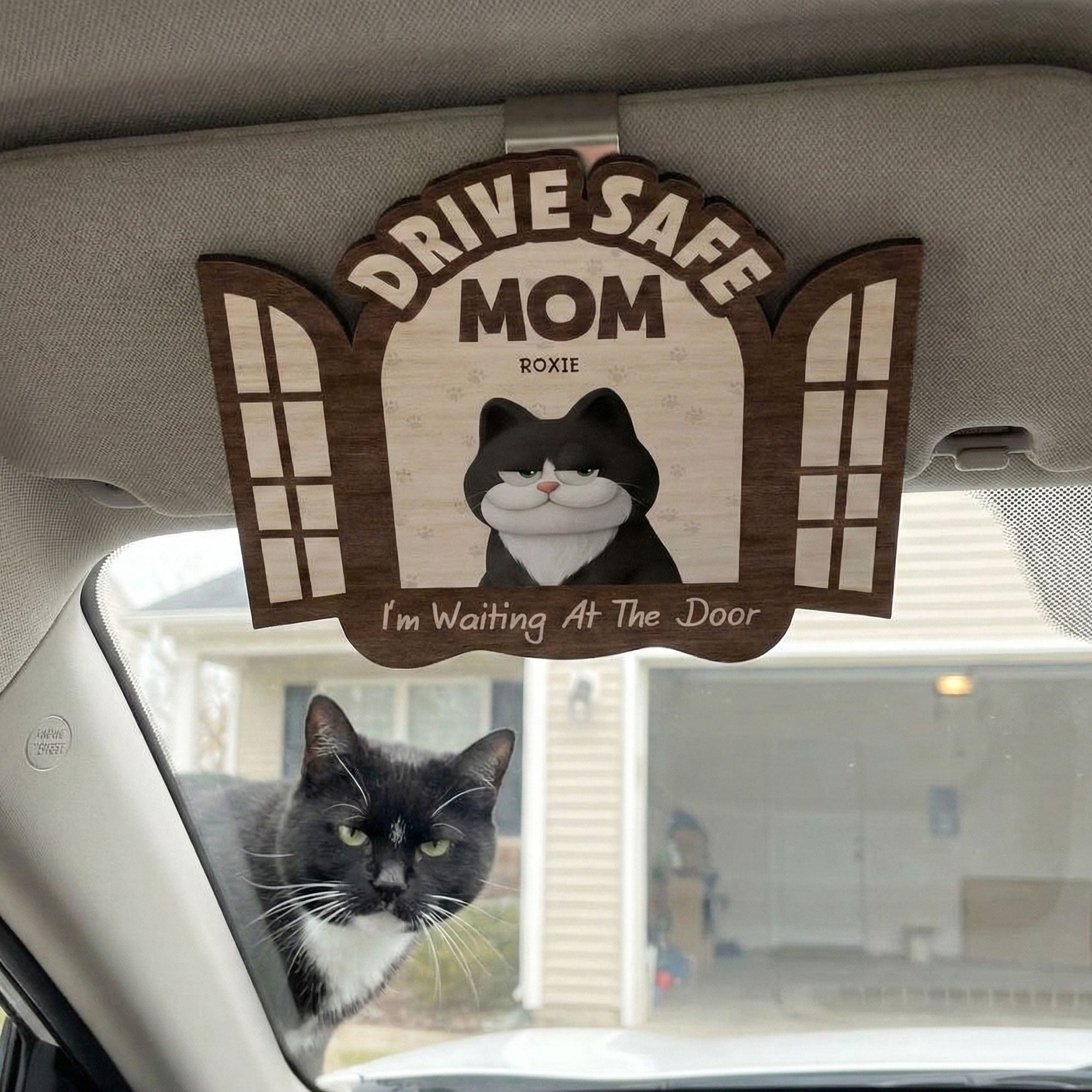 Drive_Safe_We_Re_Waiting_At_The_Door_Personalized_Wooden_Car_Visor_Clip_2