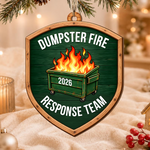 Dumpster Fire Response Team - Custom Name Coworkers Crosswords - Personalized Ornament