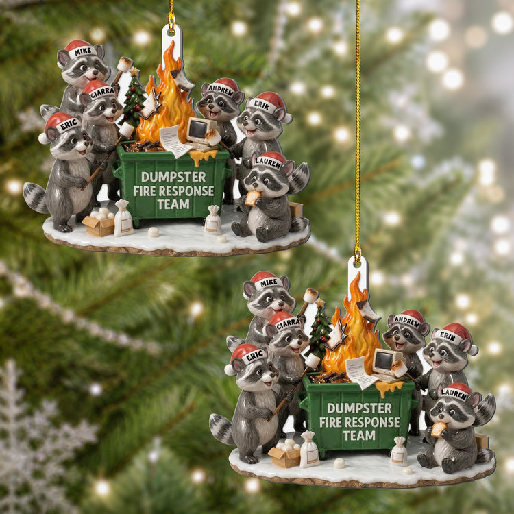 Dumpster-Fire-Response-Team,-Bulk-Funny-Gifts-For-Coworker-Team-3D-Relief-Ornament-Personalized-Ornament-2
