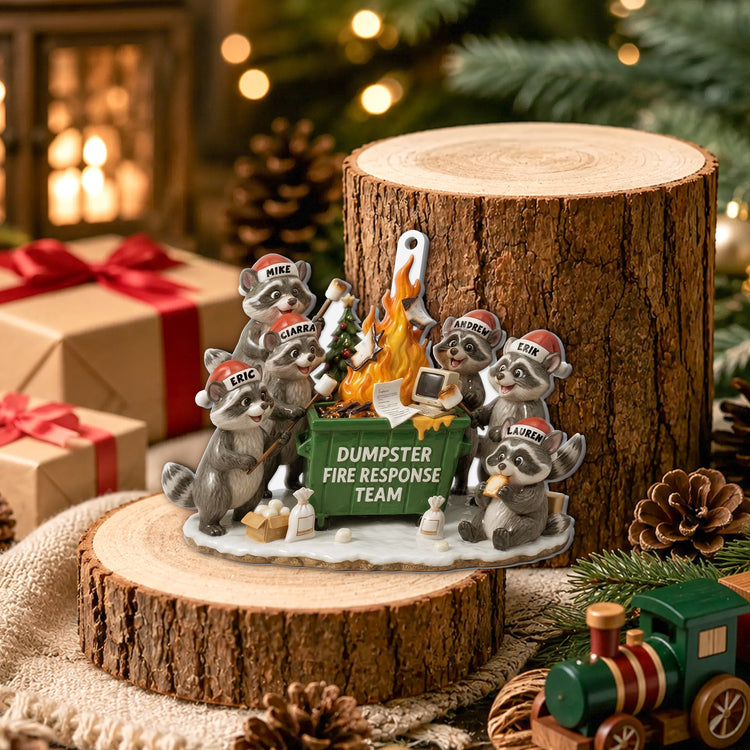 Dumpster-Fire-Response-Team,-Bulk-Funny-Gifts-For-Coworker-Team-3D-Relief-Ornament-Personalized-Ornament-3