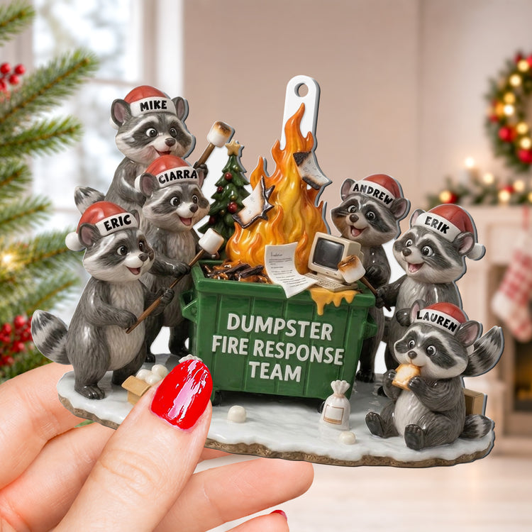 Dumpster-Fire-Response-Team,-Bulk-Funny-Gifts-For-Coworker-Team-3D-Relief-Ornament-Personalized-Ornament-4