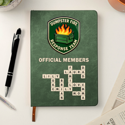 Dumpster Fire Response Team - Custom Crossword Names - Personalized Journal