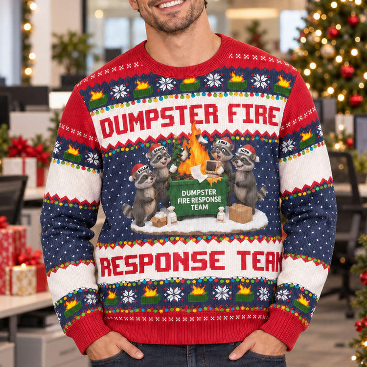 Dumpster-On-Fire-Response-Team-For-Funny-Ugly-Sweater-Party-Personalized-Sweater-1