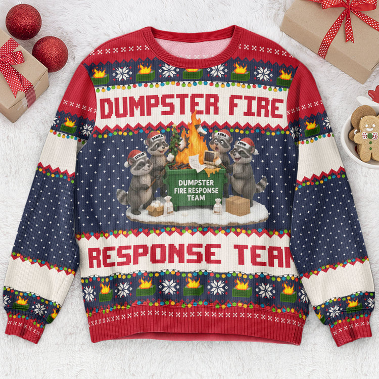 Dumpster-On-Fire-Response-Team-For-Funny-Ugly-Sweater-Party-Personalized-Sweater-2