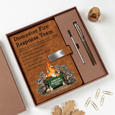 Dumpster On Fire Response Team - Funny Gift For Coworkers Team - Personalized Notebook Set