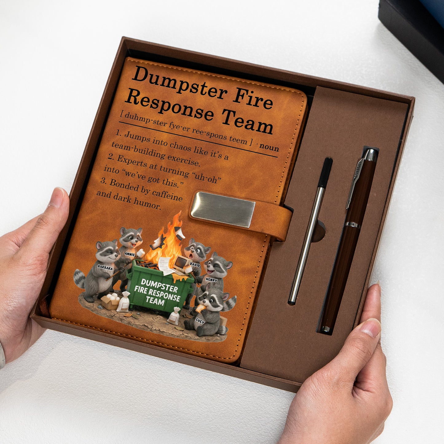 Dumpster-On-Fire-Response-Team-Funny-Gift-For-Coworkers-Team-Personalized-Notebook-Set-3