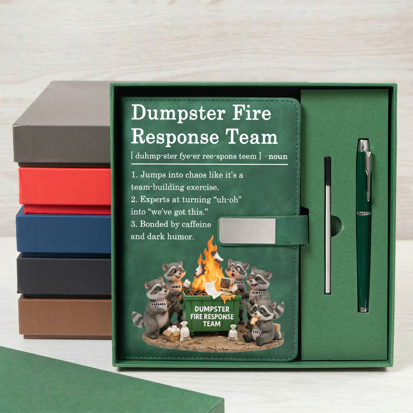 Dumpster-On-Fire-Response-Team-Funny-Gift-For-Coworkers-Team-Personalized-Notebook-Set-6