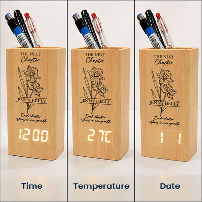Each-Chapter-Ushers-In-New-Growth-Personalized-Pen-Holder-With-Clock-4