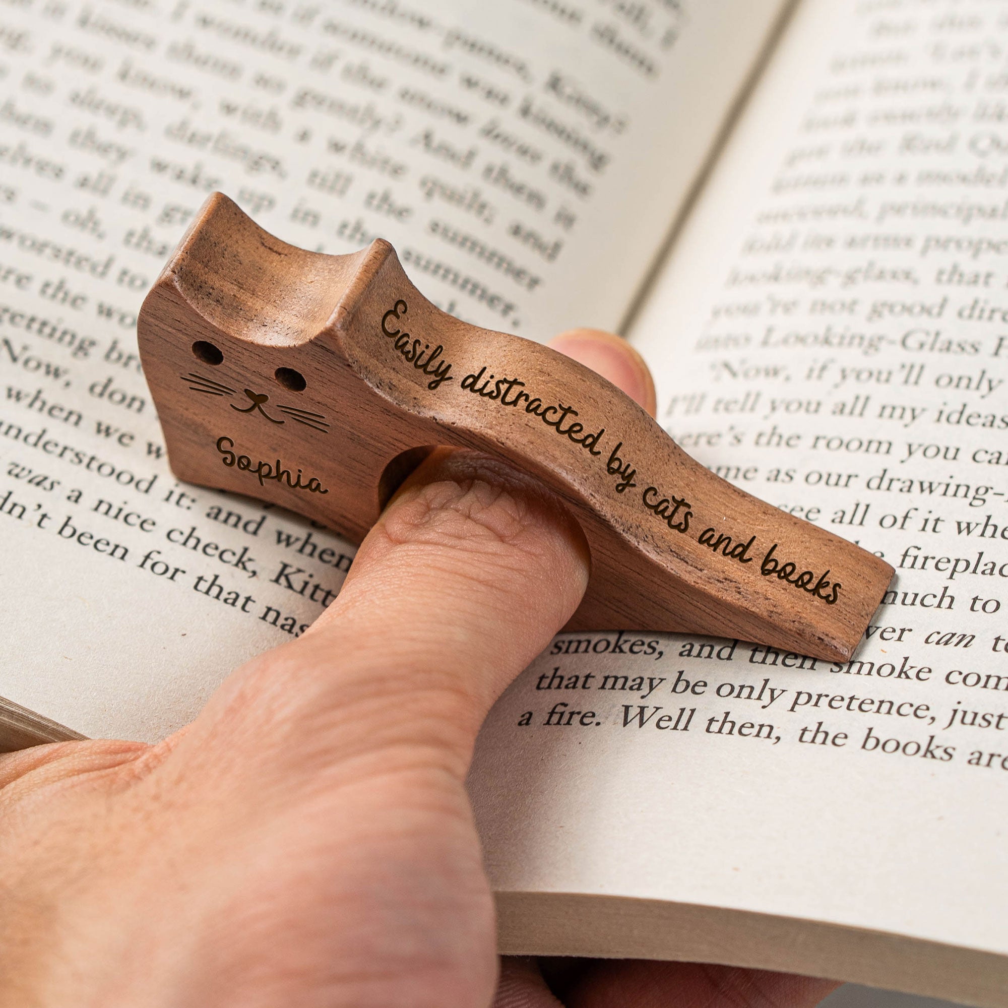 Easily Distracted By Cats And Books - Personalized Book Page Holder