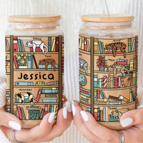 Easily Distracted By Cats And Books - Personalized Clear Glass Cup