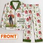 Easily Distracted By Plants - Personalized Satin Pajama Set