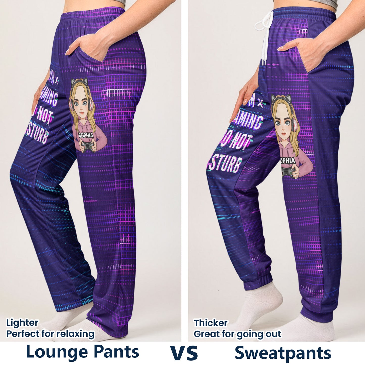 Eat Sleep Game Repeat - Personalized Sweatpants, Lounge Pants With Pockets