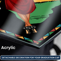 Educated Dope Black King Queen - Personalized Graduation Cap Topper