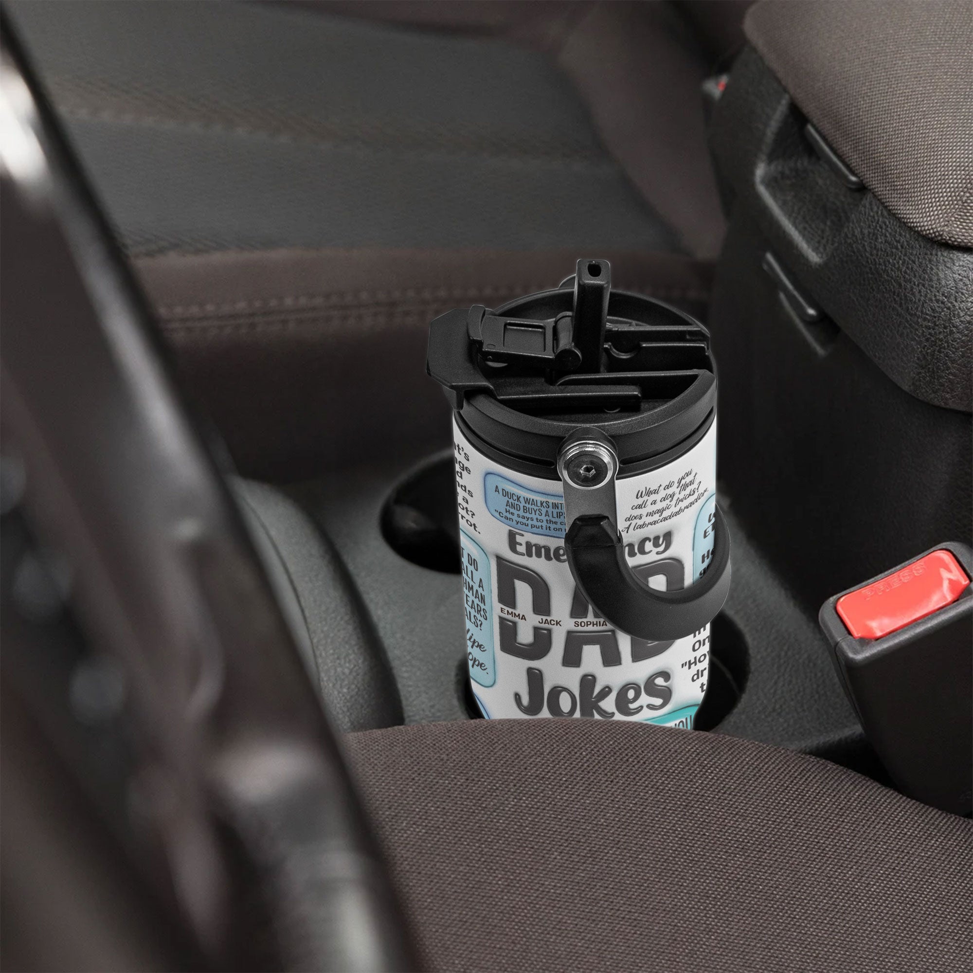 Emergency Dad Jokes - Personalized 30oz Tumbler With Handle