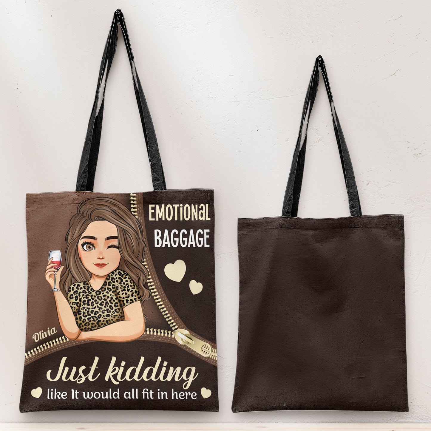 Emotional Baggage Just Kidding - Personalized Tote Bag