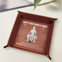 Empty Your Pockets And Play - American Football - Personalized Leather Valet Tray