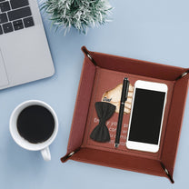 Empty Your Pockets Daddy - Personalized Leather Valet Tray