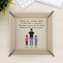 Empty Your Pockets Daddy - Personalized Leather Valet Tray