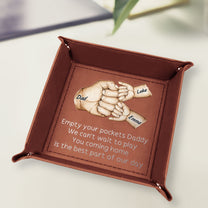 Empty Your Pockets Daddy - Personalized Leather Valet Tray