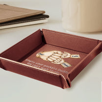 Empty Your Pockets Daddy - Personalized Leather Valet Tray