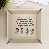 Empty Your Pockets Daddy - Personalized Photo Leather Valet Tray