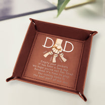 Empty Your Pockets Play With Us Father's Day Gifts - Personalized Leather Valet Tray