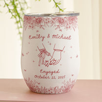 Engagement Gift For Couples, Wedding Gift For Newlyweds - Personalized Wine Tumbler