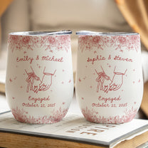 Engagement Gift For Couples, Wedding Gift For Newlyweds - Personalized Wine Tumbler