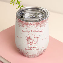 Engagement Gift For Couples, Wedding Gift For Newlyweds - Personalized Wine Tumbler