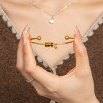 Graduation Gift - Personalized Engravable Bead Name Cuff Bracelet With Birthstone