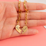 Engraved Names - Personalized Heart Puzzle Keychain