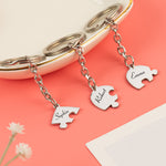 Engraved Names - Personalized Heart Puzzle Keychain