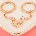 Engraved Names - Personalized Heart Puzzle Keychain