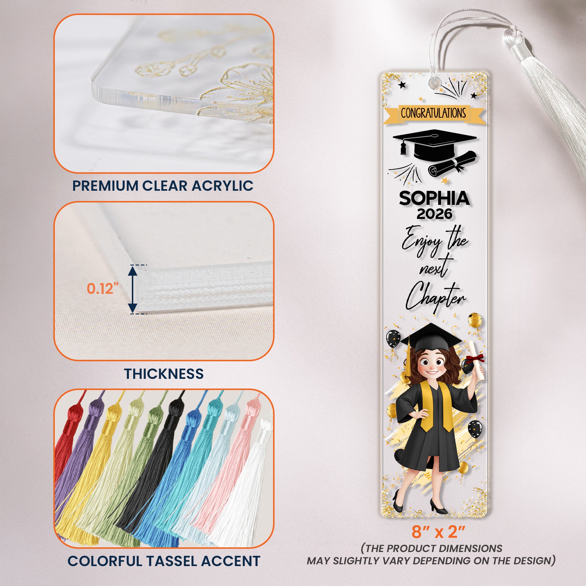 Enjoy The Next Chapter - Custom Acrylic Bookmark