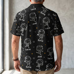 Este abuelo pertenece a Con Dibujos Estilo Doodle  – Camisa Hawaiana Personalizada