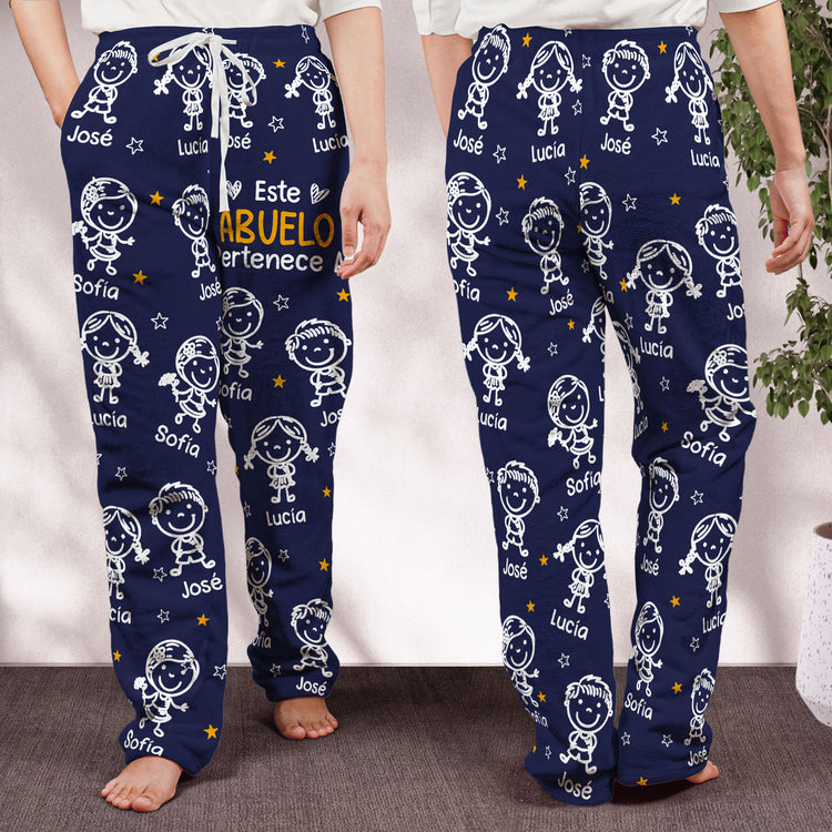 Este-Abuelo-Esta-Abuela-Pertenece-A-Con-Dibujos-Estilo-Doodle-Personalizadas-Pantalones-De-Pijama-De-Felpa-9