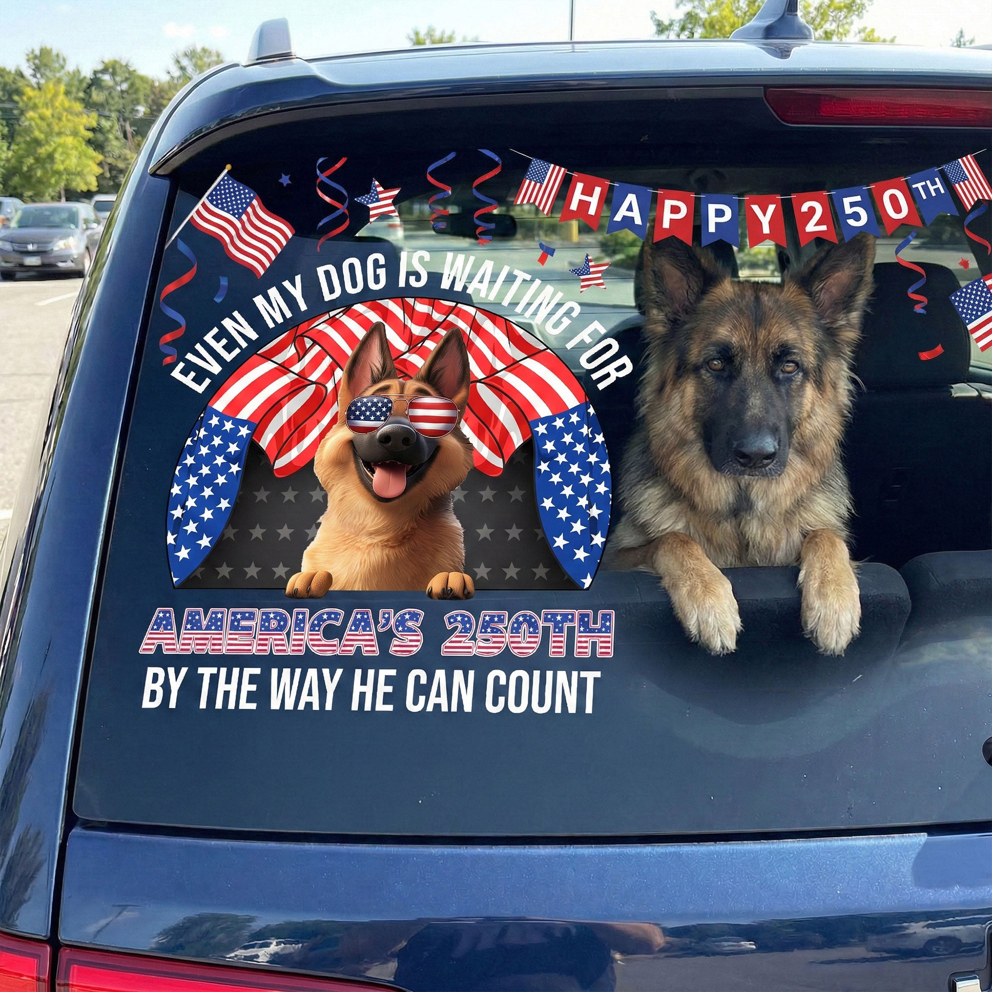 Even My Dog Is Waiting For America’s 250Th By The Way He Can Count - Personalized Decal