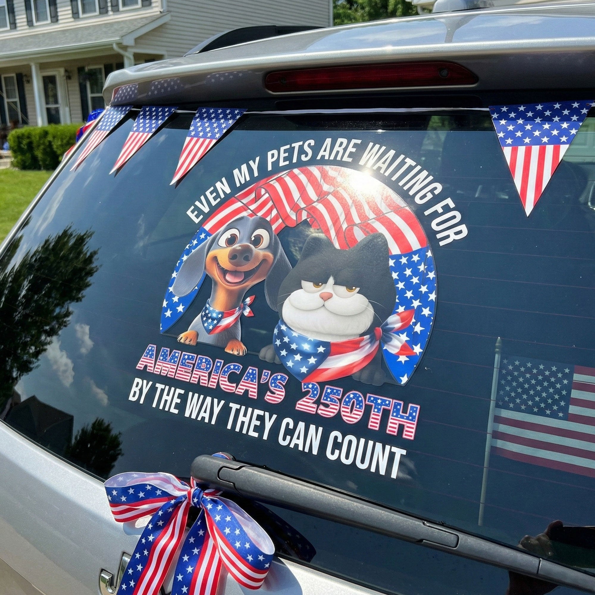 Even My Dog Is Waiting For America’s 250Th By The Way He Can Count - Personalized Decal