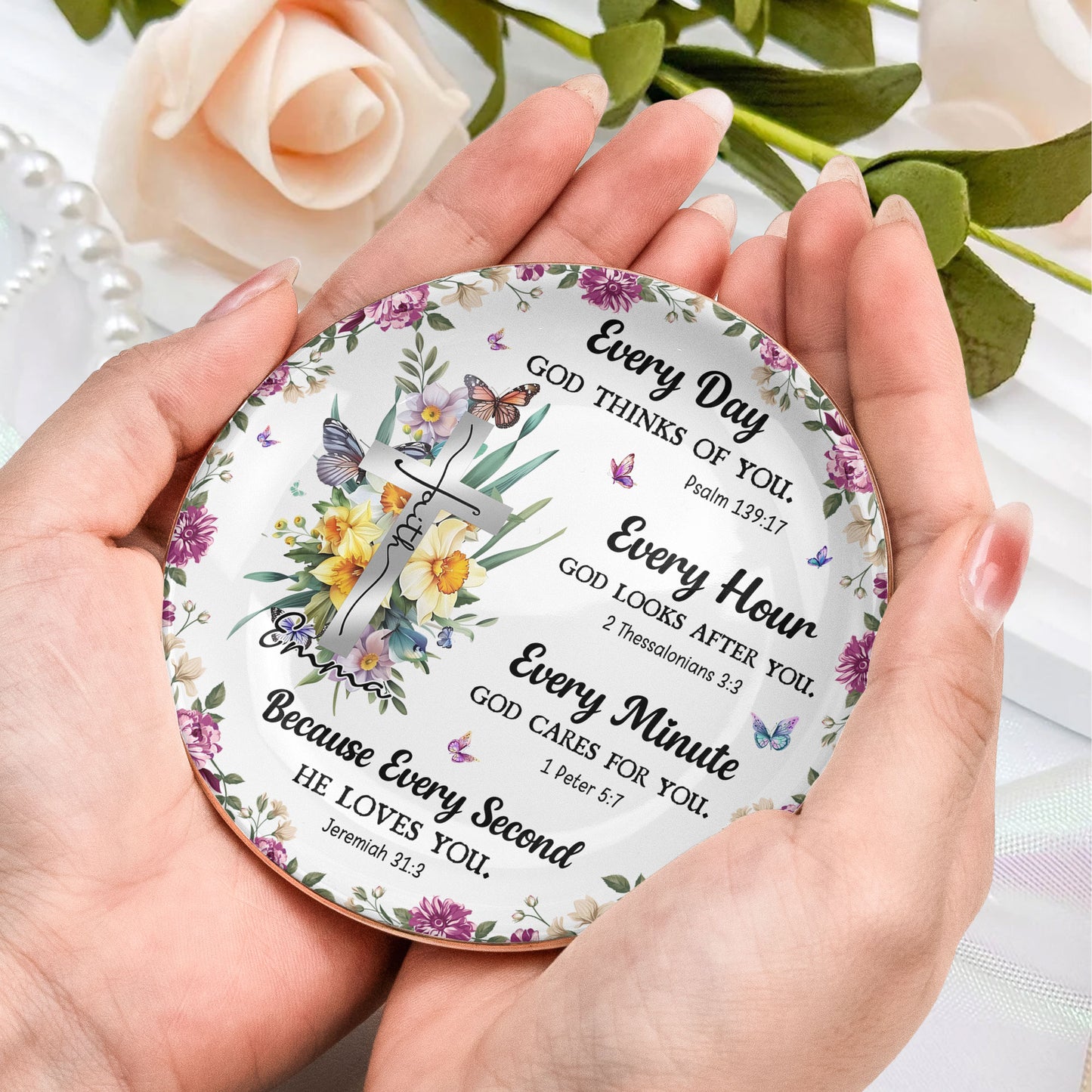 Every Day God Thinks Of You Bible Verses - Personalized Jewelry Dish