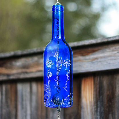 Every Time You Listen To The Wind - We Love You - Personalized Wine Bottle Wind Chime