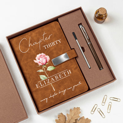 Every Chapter Brings New Growth Birthday Gift For Her - Personalized Notebook Set