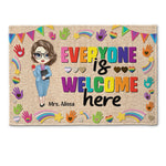 Everyone Is Welcome Here - Personalized Doormat