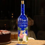 Everything I Am Is Because Of You - Personalized Blue Bottle Lamp